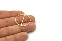 Brass Round Charm, 4 Raw Brass Round Charm With 1 Loop, Charm Pendants (30.5x28x0.80mm) SMP0798