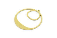 Brass Round Charm, 4 Raw Brass Round Charm With 1 Loop, Charm Pendants (32x30x0.80mm) SMP0799