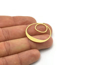 Brass Round Charm, 4 Raw Brass Round Charm With 1 Loop, Charm Pendants (32x30x0.80mm) SMP0799