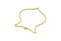 Brass Shield Charm, 4 Raw Brass Shield Charms With 1 Loop, Geometric Findings (40x35x0.80mm) SMP0800