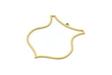 Brass Shield Charm, 4 Raw Brass Shield Charms With 1 Loop, Geometric Findings (40x35x0.80mm) SMP0800