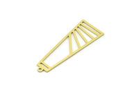 Brass Irregular Charm, 6 Raw Brass Irregular Shaped Charms With 1 Loop, Findings (36x13x0.60mm) SMP0803