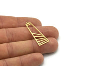 Brass Irregular Charm, 6 Raw Brass Irregular Shaped Charms With 1 Loop, Findings (36x13x0.60mm) SMP0803