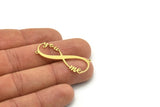 Brass Infinity Charm, 6 Raw Brass You And Me Written Charms With 2 Loops, Charm Pendants, Findings (38x15x0.60mm) SMP0808