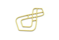 Brass Drop Charm, 4 Raw Brass Drop Charms, Earrings, Findings (38x25x0.80mm) SMP0809