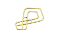Brass Drop Charm, 4 Raw Brass Drop Charms, Earrings, Findings (38x25x0.80mm) SMP0809