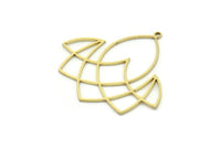 Brass Irregular Charm, 4 Raw Brass Irregular Shaped Charms With 1 Loop, Findings (35x38x0.80mm) SMP0812