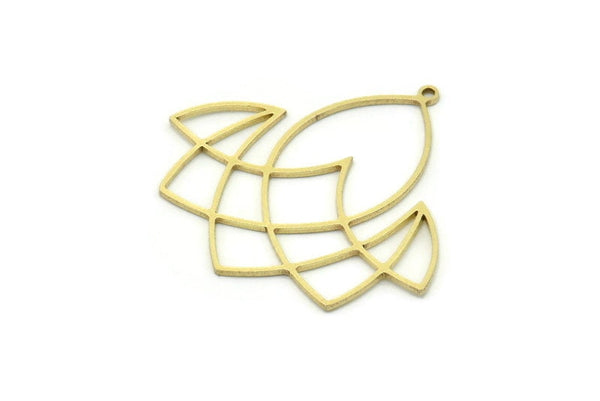 Brass Irregular Charm, 4 Raw Brass Irregular Shaped Charms With 1 Loop, Findings (35x38x0.80mm) SMP0812