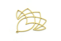 Brass Irregular Charm, 4 Raw Brass Irregular Shaped Charms With 1 Loop, Findings (35x38x0.80mm) SMP0812