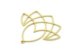 Brass Irregular Charm, 4 Raw Brass Irregular Shaped Charms With 1 Loop, Findings (35x38x0.80mm) SMP0812