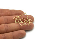 Brass Irregular Charm, 4 Raw Brass Irregular Shaped Charms With 1 Loop, Findings (35x38x0.80mm) SMP0812