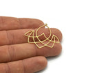 Brass Irregular Charm, 4 Raw Brass Irregular Shaped Charms With 1 Loop, Findings (35x38x0.80mm) SMP0812