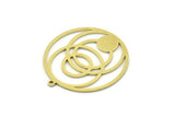Brass Round Charm, 4 Raw Brass Round Charm With 1 Loop, Charm Pendants (30.5x28x0.80mm) SMP0814