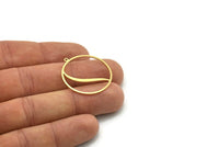 Brass Round Charm, 4 Raw Brass Round Charm With 1 Loop, Charm Pendants (30.5x28x0.80mm) SMP0815