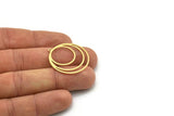 Brass Round Charm, 4 Raw Brass Round Charm With 1 Loop, Charm Pendants (30.5x28x0.80mm) SMP0816