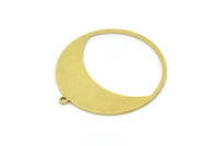 Brass Round Charm, 4 Raw Brass Round Charm With 1 Loop, Charm Pendants (30x28x0.80mm) SMP0818
