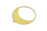 Brass Round Charm, 4 Raw Brass Round Charm With 1 Loop, Charm Pendants (30x28x0.80mm) SMP0818