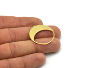 Brass Round Charm, 4 Raw Brass Round Charm With 1 Loop, Charm Pendants (30x28x0.80mm) SMP0818