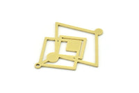 Brass Irregular Charm, 4 Raw Brass Irregular Shaped Charms With 1 Loop, Findings (34x30x0.80mm) SMP0819
