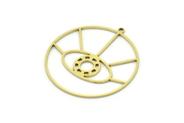 Brass Round Charm, 2 Raw Brass Round Charm With 1 Loop, Charm Pendants (34x32x0.80mm) SMP0820