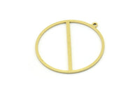 Brass Round Charm, 4 Raw Brass Round Charm With 1 Loop, Charm Pendants (30x28x0.80mm) SMP0822