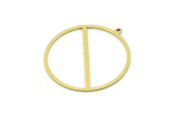 Brass Round Charm, 4 Raw Brass Round Charm With 1 Loop, Charm Pendants (30x28x0.80mm) SMP0822