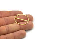 Brass Round Charm, 4 Raw Brass Round Charm With 1 Loop, Charm Pendants (30x28x0.80mm) SMP0822