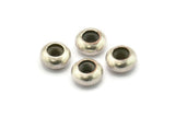 Silver Bead Keeper, 12 Antique Silver Plated Brass Bead Keeper, Silicone And Brass, Rondelle (8x4mm) BS 1769