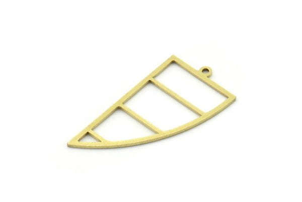 Brass Irregular Charm, 6 Raw Brass Irregular Shaped Charms With 1 Loop, Findings (32x16x0.80mm) SMP0828