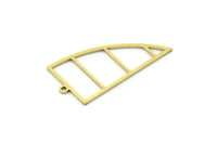 Brass Irregular Charm, 6 Raw Brass Irregular Shaped Charms With 1 Loop, Findings (32x16x0.80mm) SMP0828