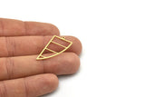 Brass Irregular Charm, 6 Raw Brass Irregular Shaped Charms With 1 Loop, Findings (32x16x0.80mm) SMP0828