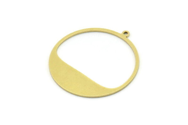 Brass Round Charm, 4 Raw Brass Round Charm With 1 Loop, Charm Pendants (30.5x28x0.80mm) SMP0829