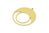Brass Round Charm, 4 Raw Brass Round Charm With 1 Loop, Charm Pendants (30.5x28x0.80mm) SMP0830