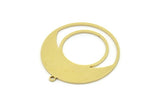 Brass Round Charm, 4 Raw Brass Round Charm With 1 Loop, Charm Pendants (30.5x28x0.80mm) SMP0830
