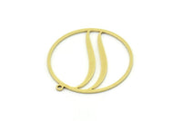 Brass Round Charm, 4 Raw Brass Round Charm With 1 Loop, Charm Pendants (30.5x28x0.80mm) SMP0831
