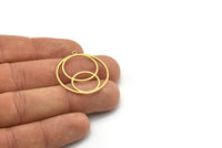 Brass Round Charm, 4 Raw Brass Round Charm With 1 Loop, Charm Pendants (30.5x28x0.80mm) SMP0832