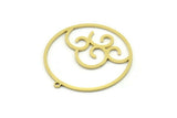 Brass Round Charm, 2 Raw Brass Round Charm With 1 Loop, Charm Pendants (34x32x0.80mm) SMP0833