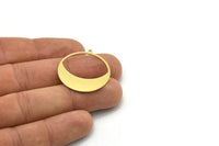 Brass Round Charm, 4 Raw Brass Round Charm With 1 Loop, Charm Pendants (30.5x28x0.80mm) SMP0834