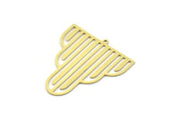 Brass Irregular Charm, 4 Raw Brass Irregular Shaped Charms With 1 Loop, Findings (35x32x0.60mm) SMP0836
