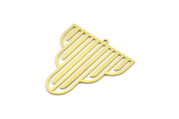 Brass Irregular Charm, 4 Raw Brass Irregular Shaped Charms With 1 Loop, Findings (35x32x0.60mm) SMP0836