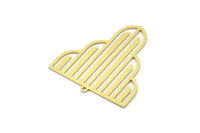 Brass Irregular Charm, 4 Raw Brass Irregular Shaped Charms With 1 Loop, Findings (35x32x0.60mm) SMP0836