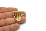Brass Irregular Charm, 4 Raw Brass Irregular Shaped Charms With 1 Loop, Findings (35x32x0.60mm) SMP0836