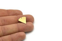 Brass Slice Charm, 12 Raw Brass Slice Shaped Charms With 1 Hole, Charm Findings (16x15x0.60mm) SMP0839