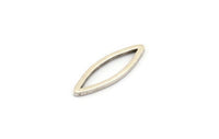 Silver Marquise Ring , 50 Antique Silver Plated Brass Marquise Ring, Connector, Charms (5x15x0.80mm) D0038