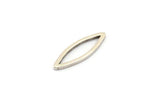 Silver Marquise Ring , 50 Antique Silver Plated Brass Marquise Ring, Connector, Charms (5x15x0.80mm) D0038