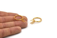Claw Ring Setting, Gold Plated Brass Claw Ring Blanks With 4 Claws For Natural Stones N0210