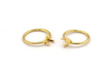 Claw Ring Setting, 2 Gold Plated Brass 5mm Ring Settings With 3 Claws, Ring Blanks N0101-17