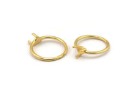 Claw Ring Setting, 2 Gold Plated Brass 5mm Ring Settings With 3 Claws, Ring Blanks N0101-17