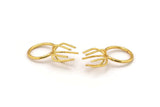 Claw Ring Setting, Gold Plated Brass 6 Claw Ring Blank For Natural Stones N0257 H1058
