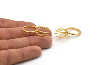 Claw Ring Setting, Gold Plated Brass 6 Claw Ring Blank For Natural Stones N0257 H1058